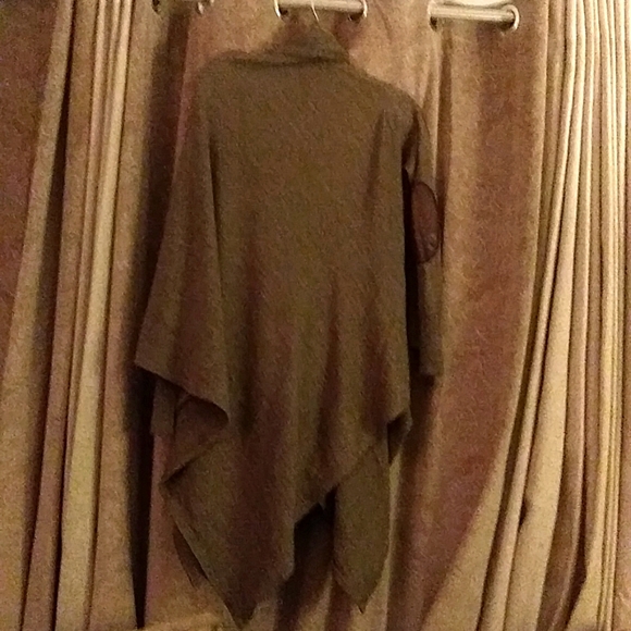Women's FAB LUX Merino Wool Cape w/Cowl Neck+Chic Capped Leather Elbows. Sz:S - Picture 5 of 8